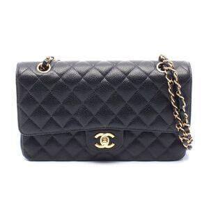 Chanel Caviar Skin Matelasse W Flap Shoulder Bag